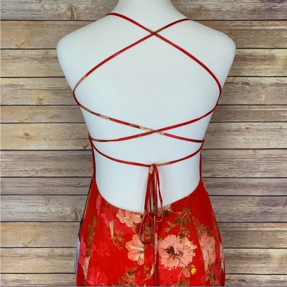 MAJORELLE Marissa Candy Apple Lace up Maxi Dress - Picture 10 of 13